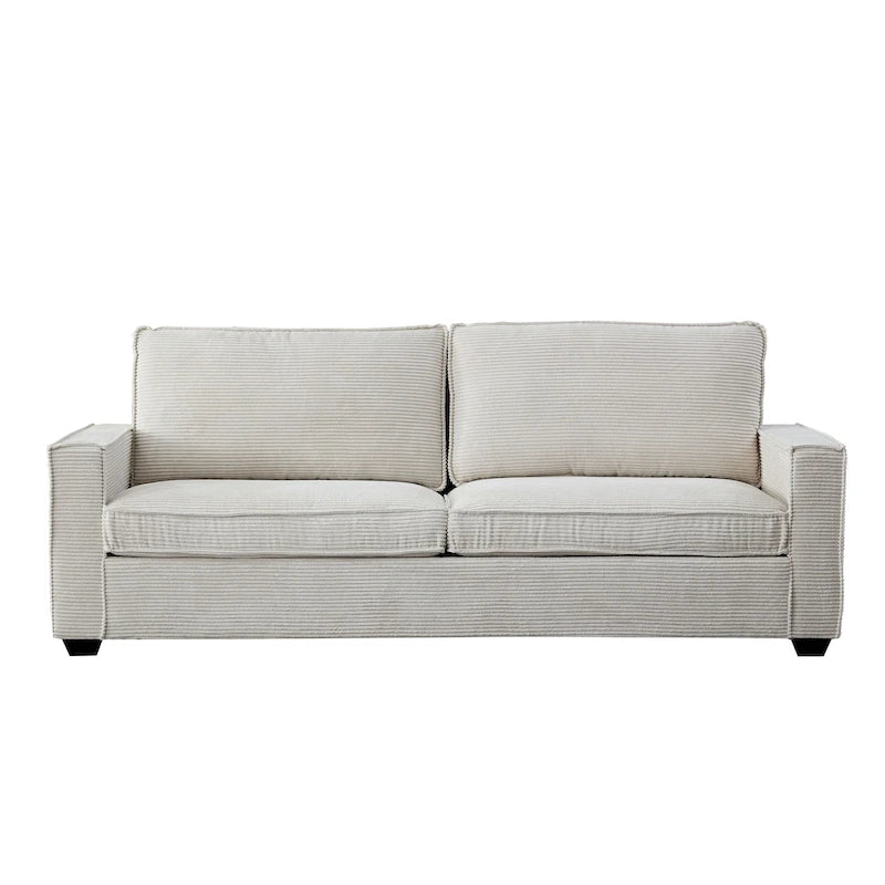 3-Seat Corduroy Upholstered Sofa