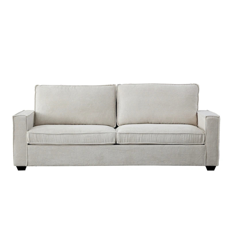 3-Seat Corduroy Upholstered Sofa