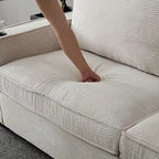 3-Seat Corduroy Upholstered Sofa