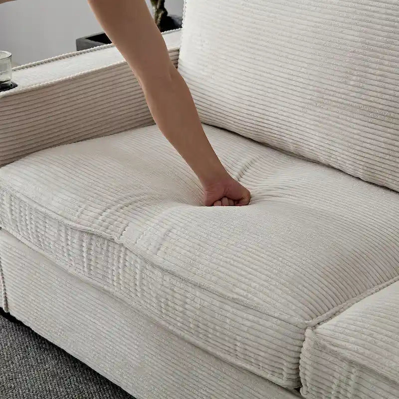 3-Seat Corduroy Upholstered Sofa