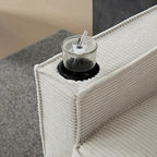 3-Seat Corduroy Upholstered Sofa