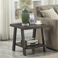 End Table with Wood Veneer Top and Lower Shelf