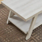 End Table with Wood Veneer Top and Lower Shelf