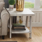 End Table with Wood Veneer Top and Lower Shelf