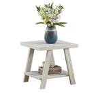 End Table with Wood Veneer Top and Lower Shelf