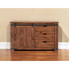 50" Brown Solid Wood Enclosed TV Stand with Storage