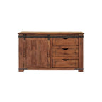 50" Brown Solid Wood Enclosed TV Stand with Storage