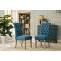 Set of 2 Tufted Parsons Dining Chairs with Cushioned Seat and Solid Wood Legs