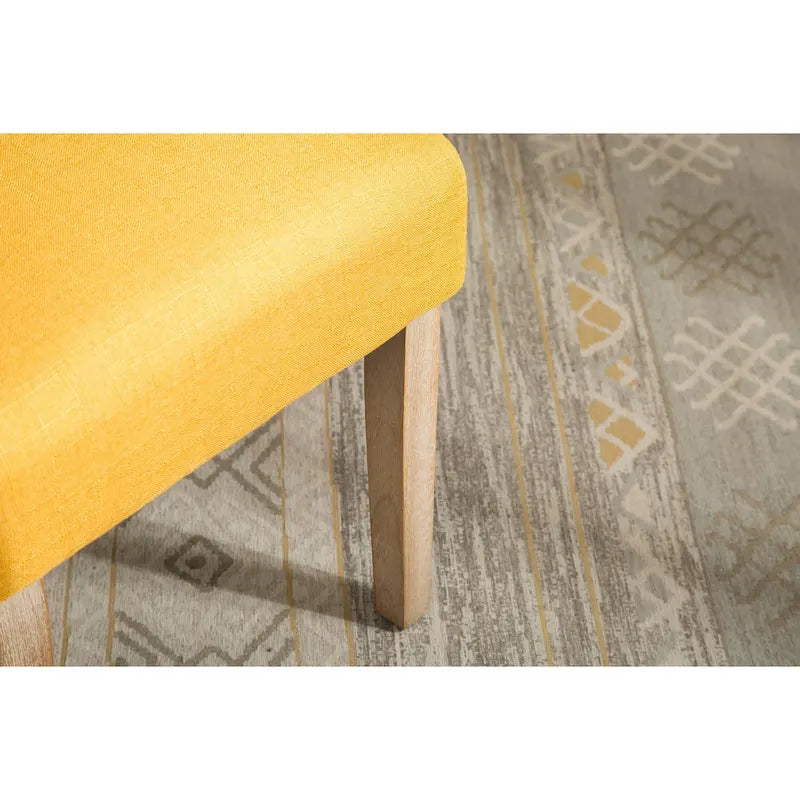 Set of 2 Tufted Parsons Dining Chairs with Cushioned Seat and Solid Wood Legs
