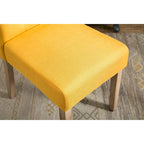 Set of 2 Tufted Parsons Dining Chairs with Cushioned Seat and Solid Wood Legs