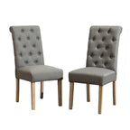 Set of 2 Tufted Parsons Dining Chairs with Cushioned Seat and Solid Wood Legs
