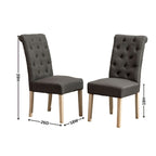Set of 2 Tufted Parsons Dining Chairs with Cushioned Seat and Solid Wood Legs