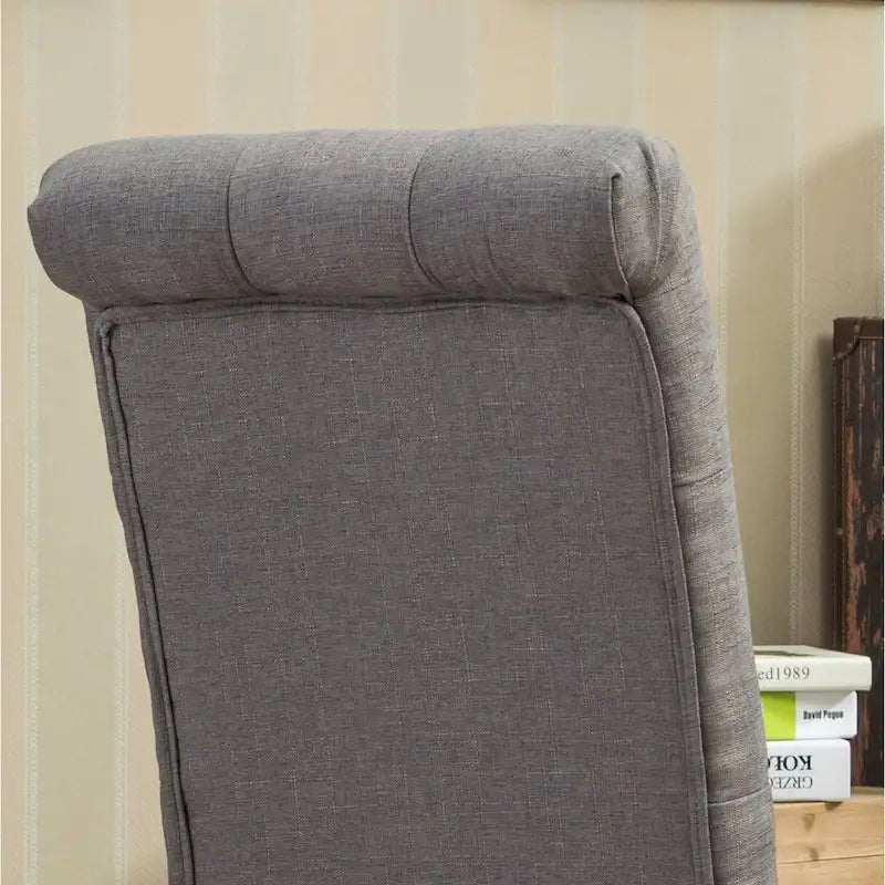 Set of 2 Tufted Parsons Dining Chairs with Cushioned Seat and Solid Wood Legs