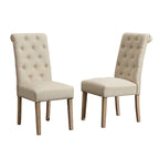 Set of 2 Tufted Parsons Dining Chairs with Cushioned Seat and Solid Wood Legs