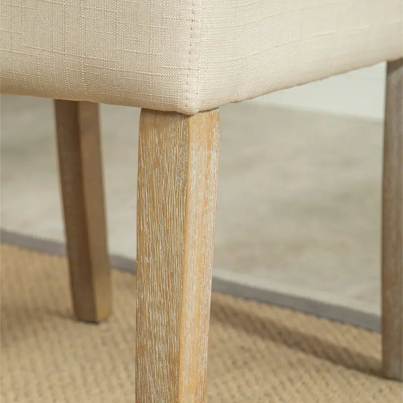 Set of 2 Tufted Parsons Dining Chairs with Cushioned Seat and Solid Wood Legs
