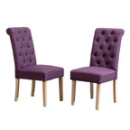 Set of 2 Tufted Parsons Dining Chairs with Cushioned Seat and Solid Wood Legs