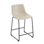 Set of 2 Counter-Height Bar Stools with Padded Seat and Backrest
