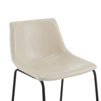 Set of 2 Counter-Height Bar Stools with Padded Seat and Backrest