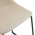 Set of 2 Counter-Height Bar Stools with Padded Seat and Backrest