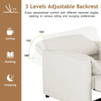 Convertible Sofa Bed, 3-in-1 Sleeper Chair with Adjustable Backrest and Thick Cushions, Linen Fabric