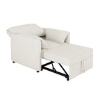 Convertible Sofa Bed, 3-in-1 Sleeper Chair with Adjustable Backrest and Thick Cushions, Linen Fabric