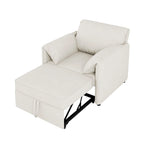 Convertible Sofa Bed, 3-in-1 Sleeper Chair with Adjustable Backrest and Thick Cushions, Linen Fabric