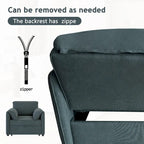 Convertible Sofa Bed, 3-in-1 Sleeper Chair with Adjustable Backrest and Thick Cushions, Linen Fabric