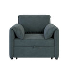 Convertible Sofa Bed, 3-in-1 Sleeper Chair with Adjustable Backrest and Thick Cushions, Linen Fabric