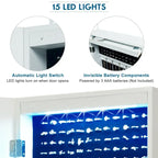 Wall Mounted Mirrored Jewelry Cabinet with LED Lights