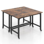 Rolling Computer Desk with Metal Frame (1/2/4 PCS)