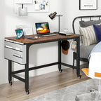Rolling Computer Desk with Metal Frame (1/2/4 PCS)