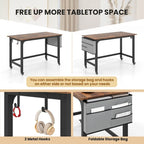 Rolling Computer Desk with Metal Frame (1/2/4 PCS)
