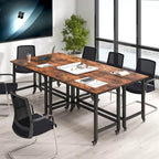 Rolling Computer Desk with Metal Frame (1/2/4 PCS)