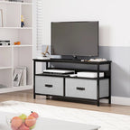 TV Stand with Dresser Drawers and Open Shelves, Fits TVs up to 55 Inches