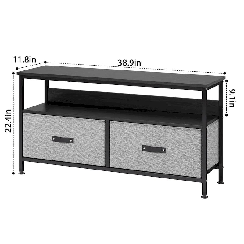 TV Stand with Dresser Drawers and Open Shelves, Fits TVs up to 55 Inches