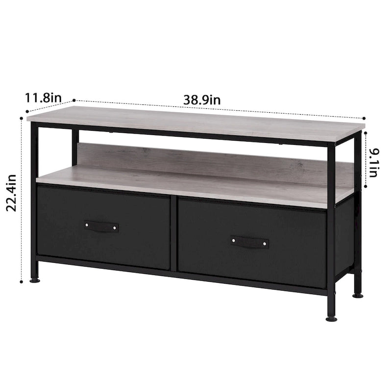 TV Stand with Dresser Drawers and Open Shelves, Fits TVs up to 55 Inches