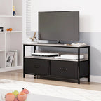 TV Stand with Dresser Drawers and Open Shelves, Fits TVs up to 55 Inches