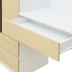 3-Door Wardrobe with Integrated Desk and Storage Drawers