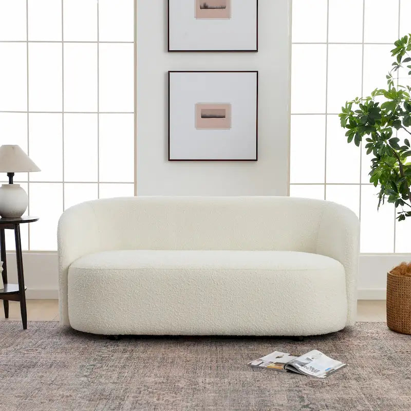 68-Inch Boucle Upholstered Loveseat Sofa