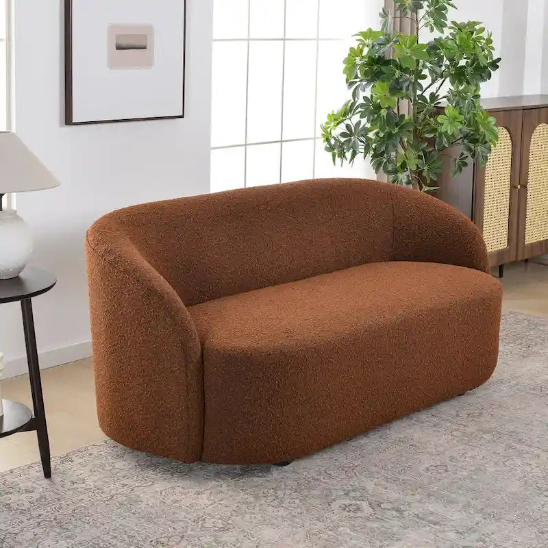 68-Inch Boucle Upholstered Loveseat Sofa