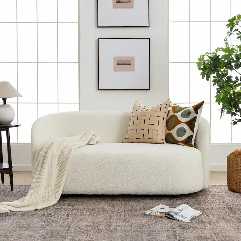 68-Inch Boucle Upholstered Loveseat Sofa