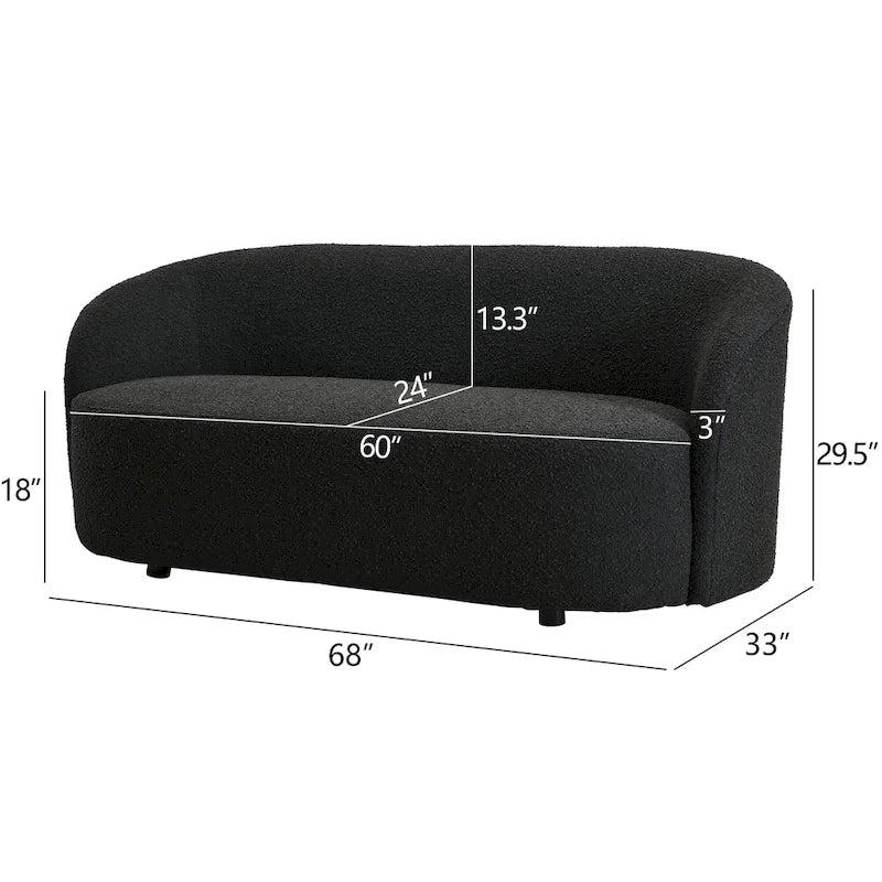 68-Inch Boucle Upholstered Loveseat Sofa