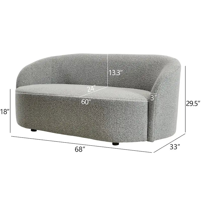 68-Inch Boucle Upholstered Loveseat Sofa