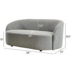 68-Inch Boucle Upholstered Loveseat Sofa