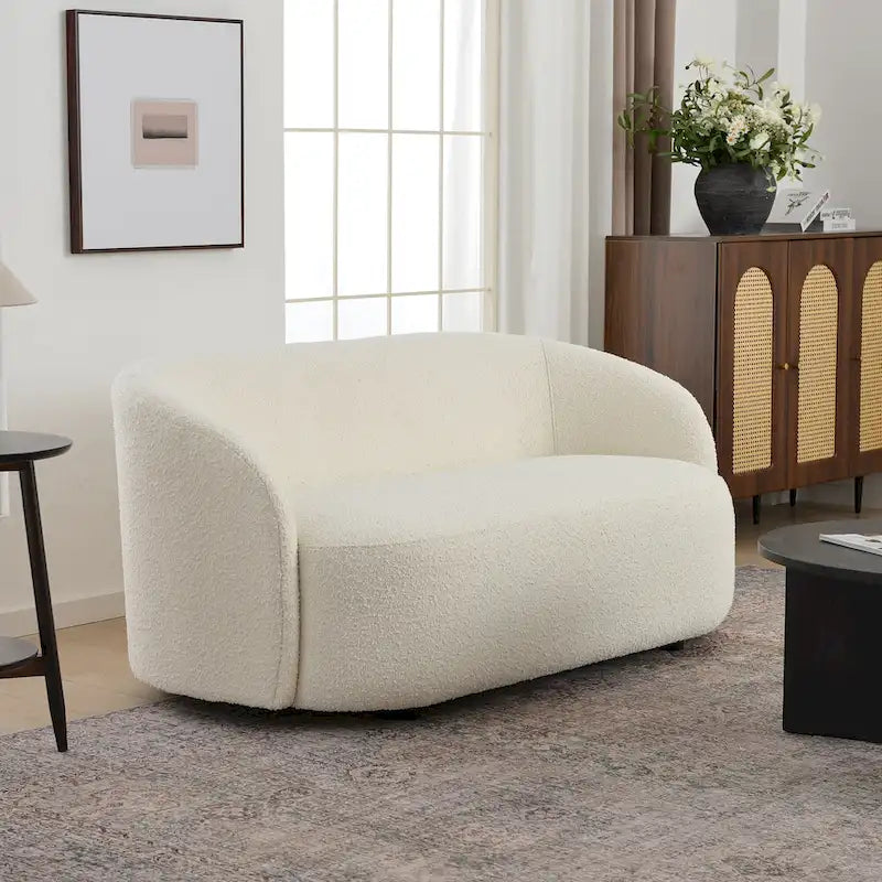 68-Inch Boucle Upholstered Loveseat Sofa