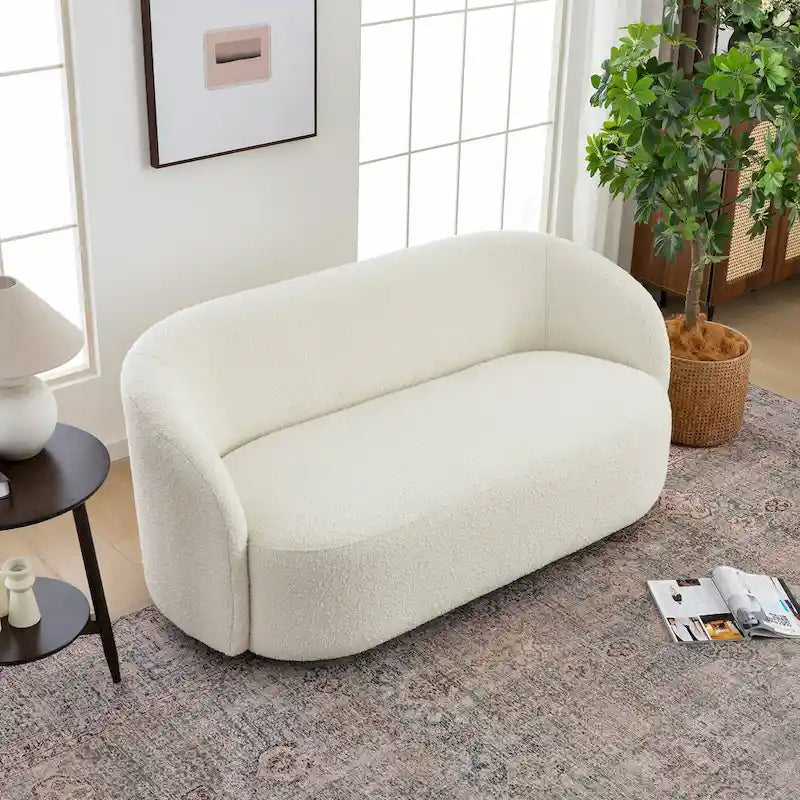 68-Inch Boucle Upholstered Loveseat Sofa