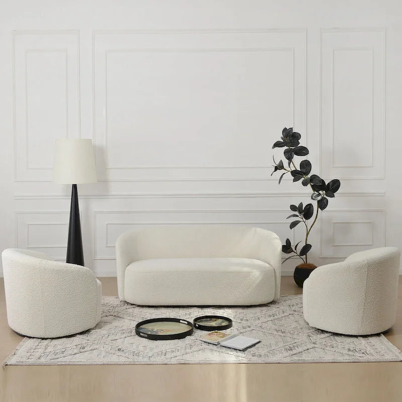 68-Inch Boucle Upholstered Loveseat Sofa