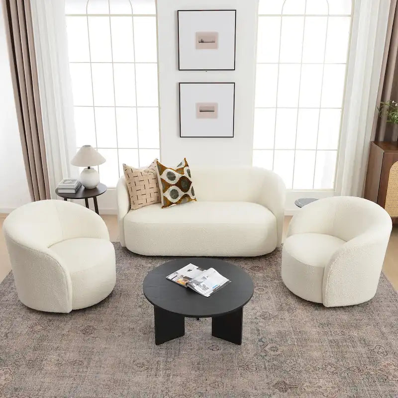 68-Inch Boucle Upholstered Loveseat Sofa