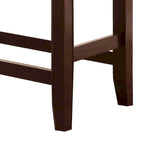 Counter Height Bench with Leatherette Seat, Brown and Black