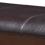 Counter Height Bench with Leatherette Seat, Brown and Black